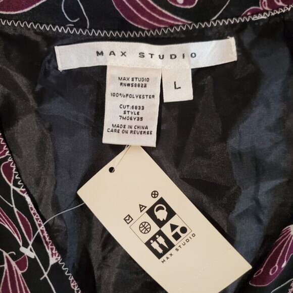 Vtg 90s Y2K NWT Max Studio Sheer Floral Babydoll Tie Top Size L Whimsigoth Fairy - Picture 8 of 11